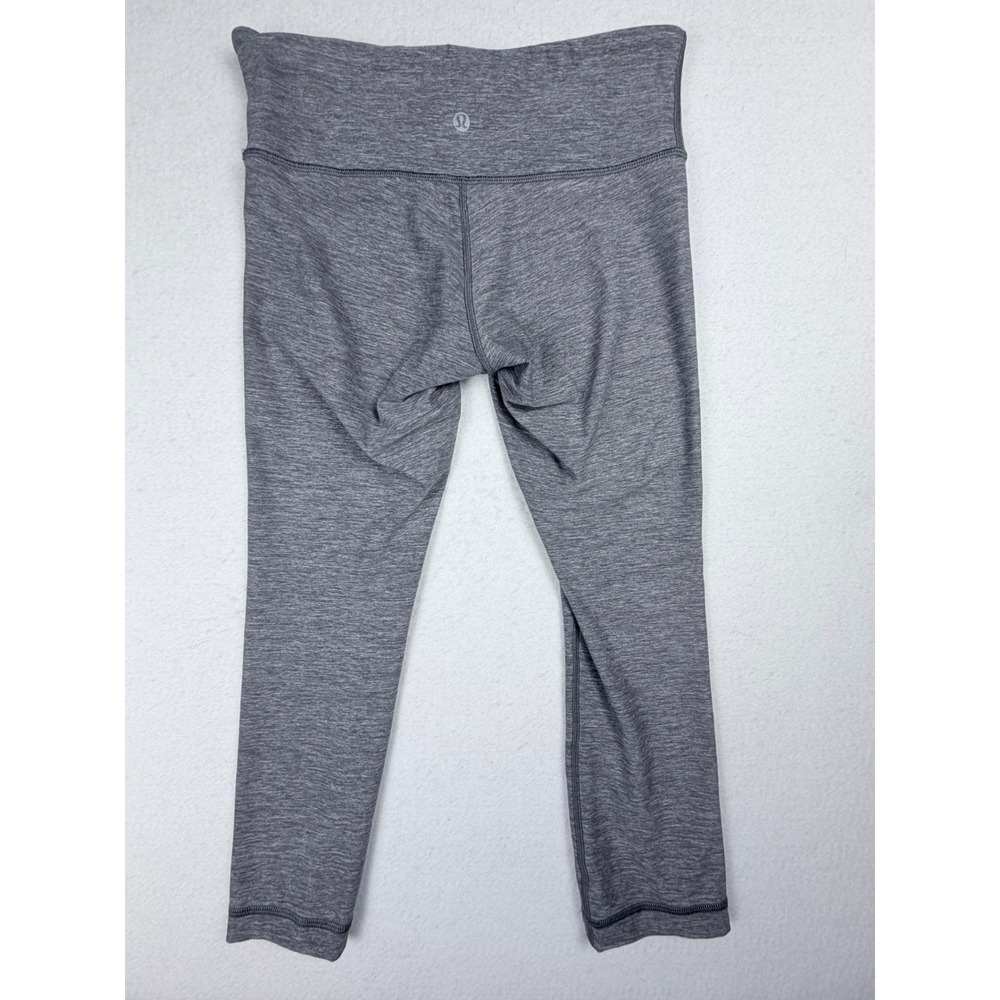 Lululemon Wunder Under Crop Leggings Heathered Grey Space Dye Size 6 Yoga Pants - Picture 5 of 5
